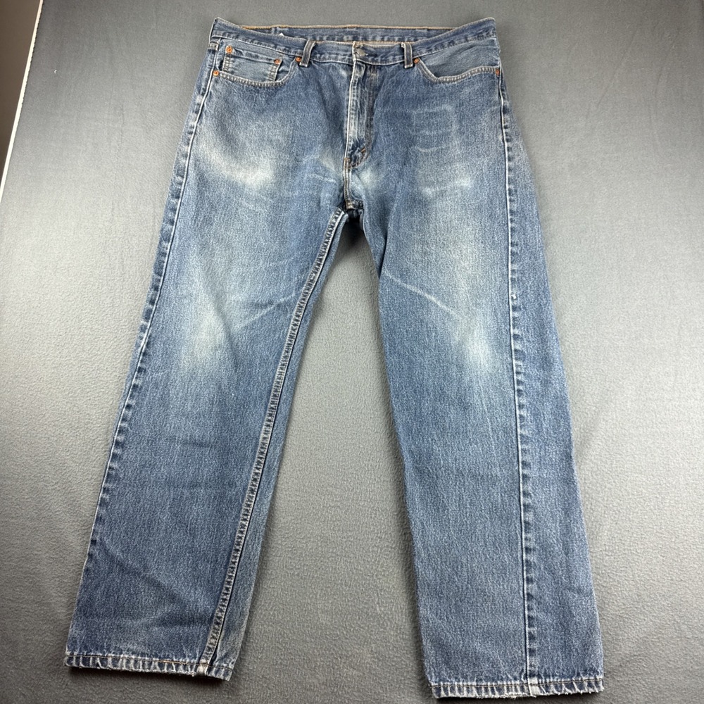 Levi's 505 Jeans Men's 40x32 Blue Straight Leg Regular Fit Distressed Workwear